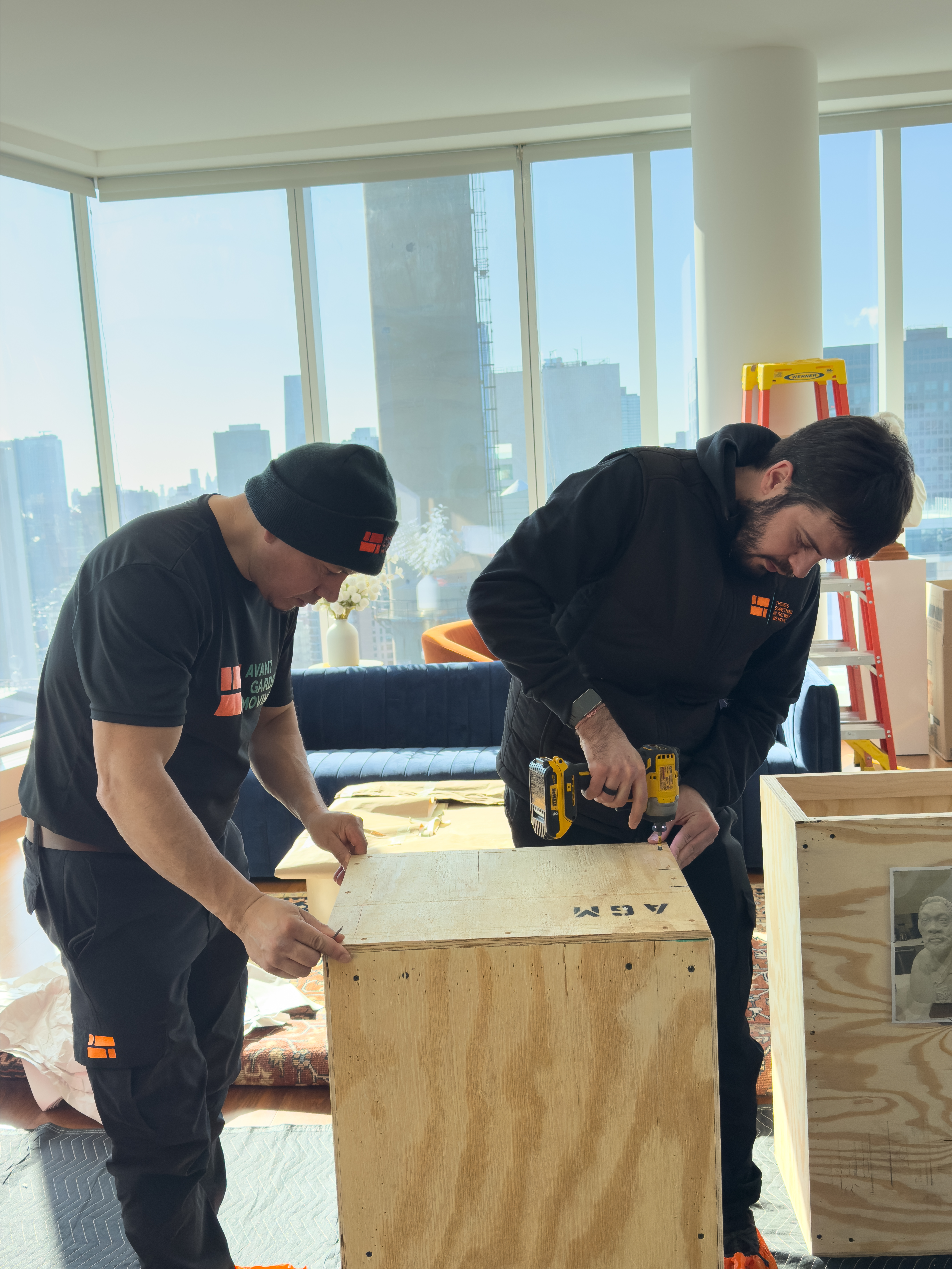 Custom wooden crating for antique protection during moving
